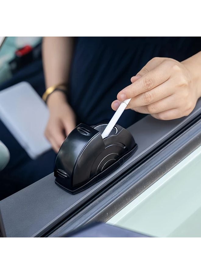 Black Car Ashtray With Lid Anti Spill Cup Holder Fit Easy Clean Vintage Metal - Image 4